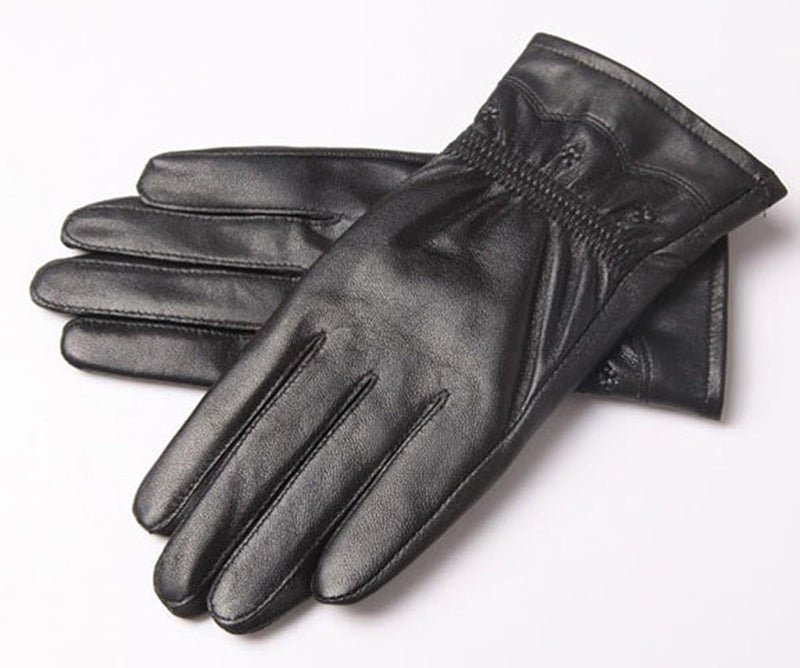 woobles Women's Leather Gloves Thermal Lining Driving Motocycle Biker Glove - Image 4
